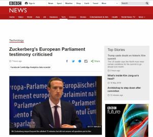 BBC, 페이스북 해명 나선 저커버그에 '비판적'